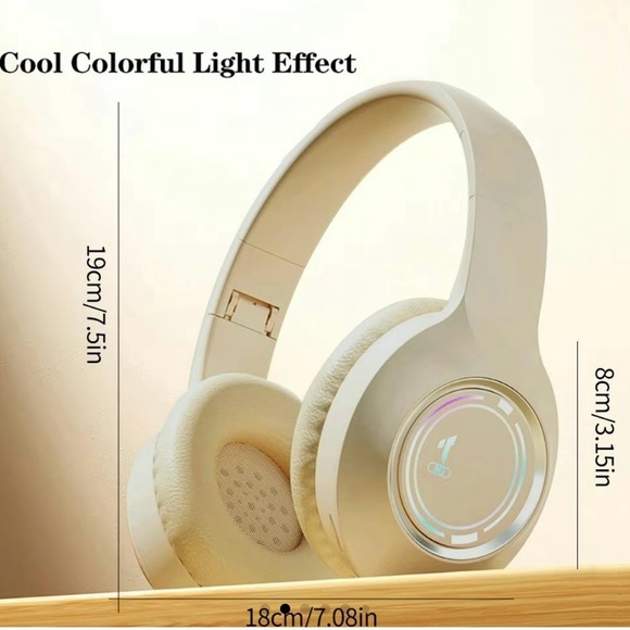 Wireless Over-Ear Headphones - Cream - Picture 2 of 7